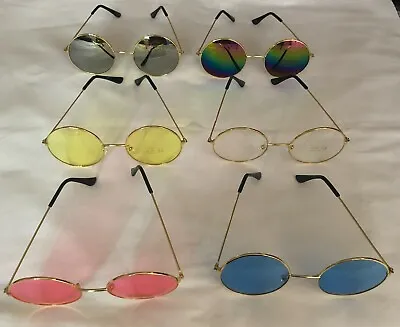 £3.49 • Buy Hippie Hippy 60's 70's Ozzy John Lennon Round Specs Fancy Dress Glasses Goggles