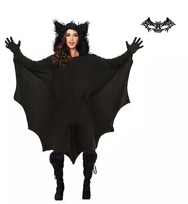 Adults Vampire Bat Wings Cape Wing Fancy Dress Gothic Womens Halloween Costume • £8.99