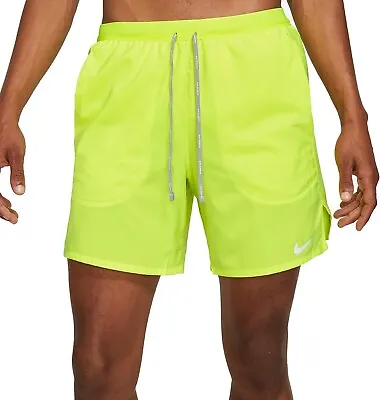Nike Flex Stride Mens 7  Brief Liner Running Gym Training Shorts Yellow Volt S • $29.98