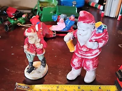  Santa 4  Bisque Germany Snow Baby & German Composition Santa. Vintage Christmas • $15