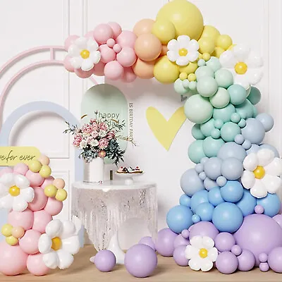 160pcs Pastel Balloon Arch Kit Daisy Macaron Garland Party Decoration Set • £9.99