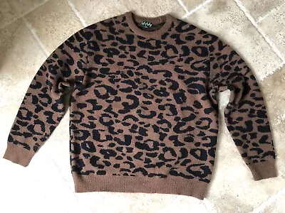 Urban Threads Chunky Oversize Brown Animal Print Jumper Size M / L • £9.99