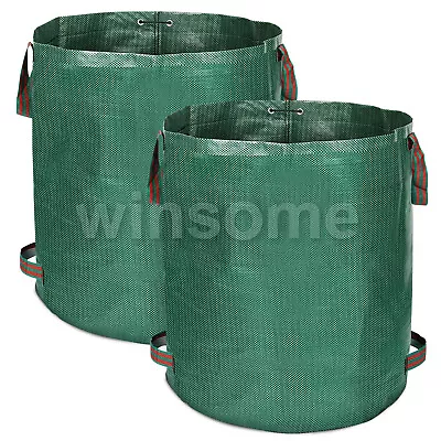 2x 272L Heavy Duty Garden Waste Bags Reusable Waterproof Leave Grass Refuse Sack • £12.74