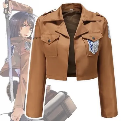 Attack Giant Cosplay Costume Survey Corps Coat Mikasa Ackerman Anime Top Jacket • $33.44