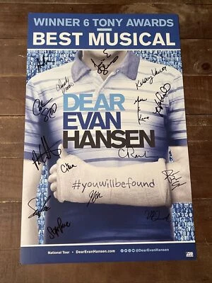 $35.10 • Buy DEAR EVAN HANSEN Musical AUTOGRAPHED Signed WINDOW CARD Poster! BROADWAY TOUR!