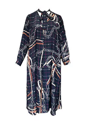 Marina Rinaldi Women's Navy Darsen Printed Maxi Dress Size 20W/29 NWT • $148.75