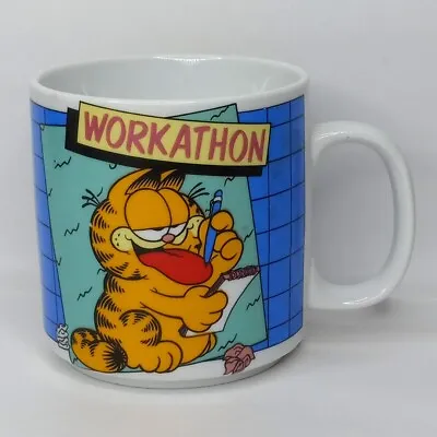 Garfield Jim Davis Cartoon Comic 1978 Vintage Workathon 12 Oz Enesco Coffee Mug • $8