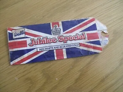 Vintage 1977 Wall's Ice Cream Jubilee Special Red White Blue Iced Lolly Wrapper • £65