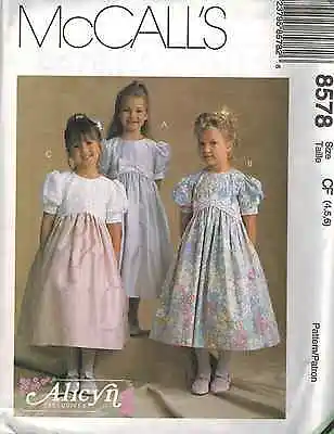 8578 UNCUT McCalls SEWING Pattern Alicyn Exclusive Little Girls Dress Party OOP • $4.89