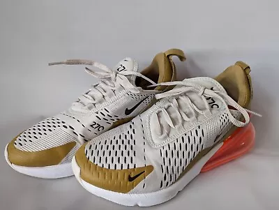 Nike Womens Air Max 270 AH6789 White Gold Lace Up Running Shoe. Size 7 • $45