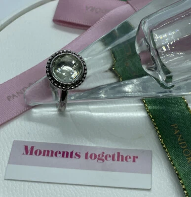 $88 • Buy Pandora Silver & Green Quartz Ring Size 50 Autum Skies 925 Retired #190620GAM