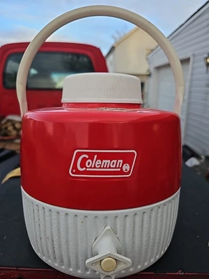 $17.99 • Buy Vintage 1960’s? 1970's? Coleman Water Jug 1 Gallon Red Camping Outdoor Cooler