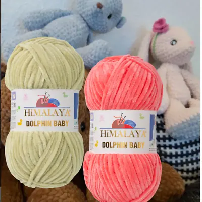 HIMALAYA Dolphin Baby Chenille Yarn - 100% Polyester 100gr Crochet Blanket Yarn • $3.99