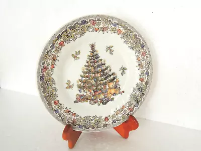 Queens Myott Factory  Seasons Greetings  Christmas Tree Salad Lunch Plate 8  • $19.99