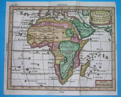 1749 Rare Original Map South Africa Kenya Tanzania Tunisia Egypt Chad Angola • £44.18