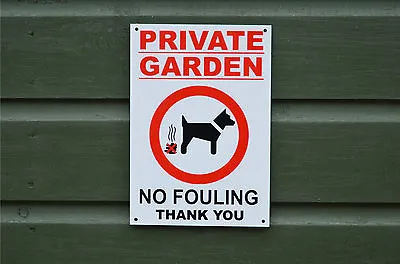 PRIVATE GARDEN NO FOULING THANK YOU Sign Or Sticker 220x150mm Dog Poo Land Grass • £2.79