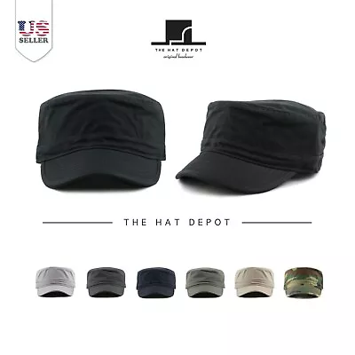 The Hat Depot Army Washed Cotton Basic Military Style Cadet Cap • $12.99