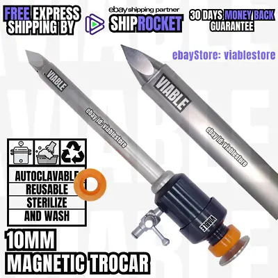 Laparoscopic 10mm Magnetic Trocar Sharp Tip Reusable Surgical Instruments 1pc • $86.90