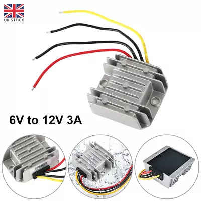 3A 36W Waterproof DC 6V To 12V Step Up Converter Boost Voltage Regulators Module • £13.99