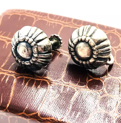 Vintage Signed Georg Jensen Denmark Sterling Silver 925 Screw Back Earrings #31 • $179.99