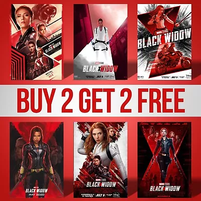Black Widow Movie Posters Various Versions Marvel Wall Art A4 A3 A2 • £5.99