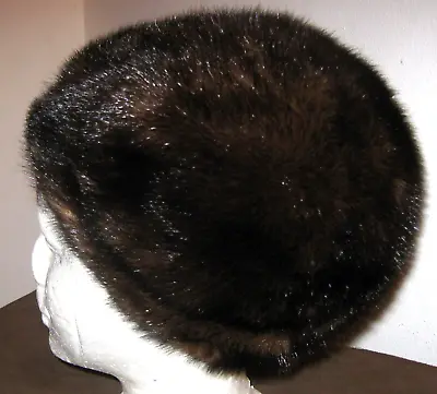 Vintage 1950’s Rosemarie New York Brown Mink Fur Beret Hat Brown Size 7 • $19.99