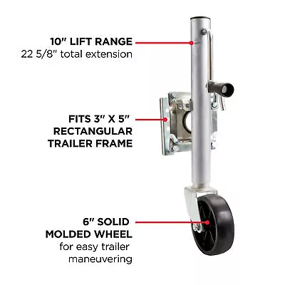 Marine Swivel Swing Down Trailer Jack Sidewind 1000 Lb Capacity With 6'' Wheel • $33.49