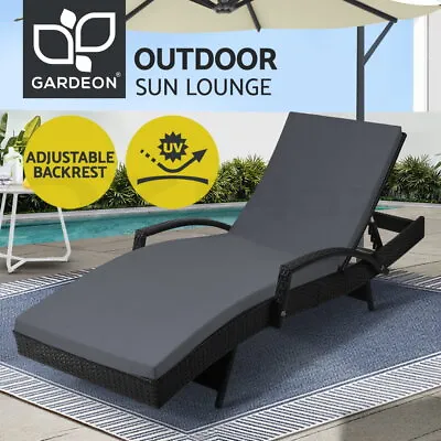 Gardeon Outdoor Sun Lounge Wicker Lounger Patio Furniture Rattan Garden Recliner • $159.95