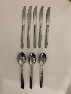 Vintage Mid-Century Starburst Atomic Star Stainless Steel Silverware Lot 8 Pcs • $27.90