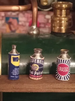 Mamod / Wilesco  3 X WD40 / Polish / Brasso  Metal Cans  / Diorama Accessories • £8