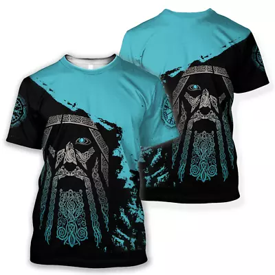 Viking Odin - Wotan Special Blue Pullover T-shirt S-5XL • $26