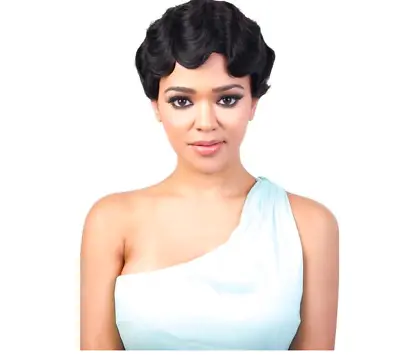 Motown Tress 100% Human Hair Short Finger Wave GGH Floy Mommy Wig • $32.99