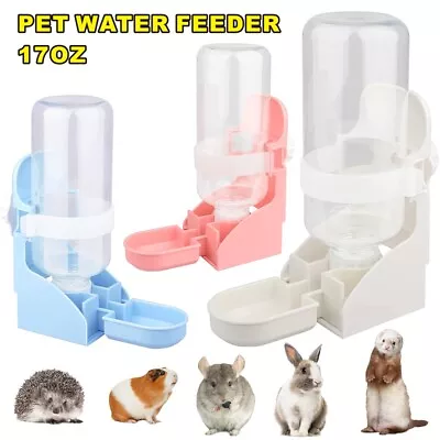 Automatic Pet Bowl Cage Hanging Feeder Pet Water Bottle Food Container Dispenser • £7.99