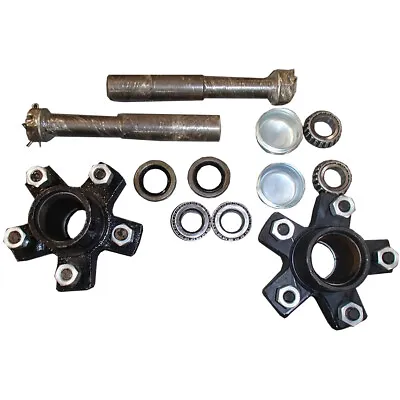 (2)Aftermarket 5 On 4.5  Trailer Axle Kit 2000lbs Idler Hub Kit W/Round Spindles • $77.99