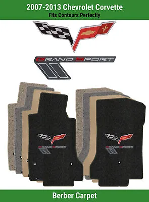 Lloyd Berber Front Mats For '07-13 Corvette W/GS Red/Silver On Ebony & C6 Flags • $182.99