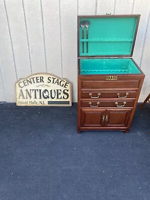 64750 Oriental  Mahogany Silverware Chest • $345