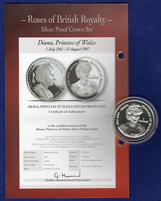 Falkland Islands 2007 Silver Proof Crown Diana Princess Of Wales (Ref. T5579) • £25