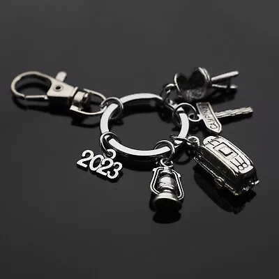 2023 Trailer Wagon Camper Camping Lantern BBQ Grill Keychain Key Chain With Clip • $7.29