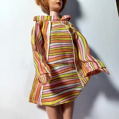 Vintage Barbie Doll Clone Mod Multi Stripe Dress NO DOLL HONG KONG • $8.99