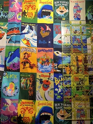 Disney Movie Posters Inspired Tumbler Cut Fabric Cotton Woven 9x14 • $5.24