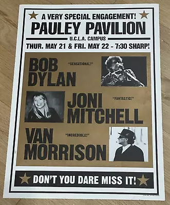 Bob Dylan Joni Mitchell Van Morrison UCLA Orginal Concert Poster 1998 22 X17  • $289