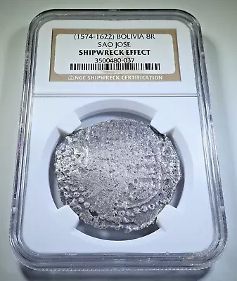 $399.95 • Buy NGC Sao Jose Shipwreck 1500's-1600's Spanish Silver 8 Reales Old Pirate Cob Coin
