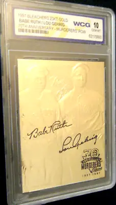 Babe Ruth/lou Gehrig 70th Anniversary Autographed Gem-mt 10 23kt Gold Card! • $24.95