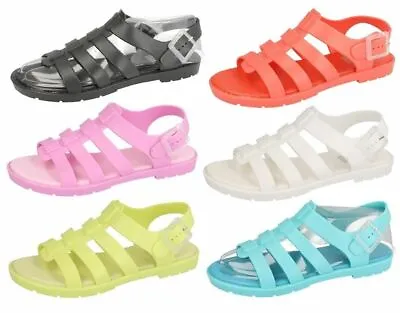 Ladies Synthetic Buckle Casual Summer Jelly Sandals From Spot On F0837 • £2.99