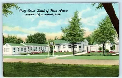 MILFORD Nebraska NE ~ PHIPP'S MOTEL Ca 1950s Roadside Seward County Postcard • $5.93