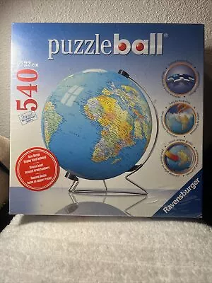 Ravensburger 3D Jigsaw Puzzle Ball Earth World Globe 540 Pcs With Stand 2007 NEW • $24