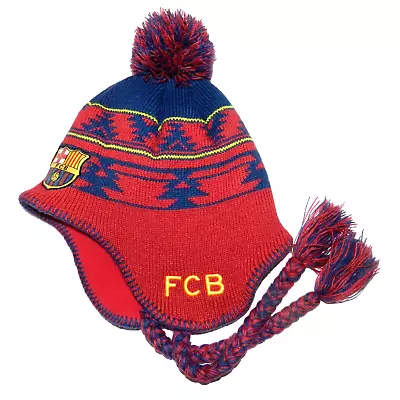 Fc Barcelona Beanie Peruvian  FCB Hat Winter Official • $15.99