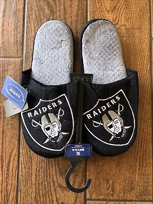 NFL Raiders Team  Slippers Slip On House Shoes Foco Mens X-Large 13- 14 Xl • $14.44