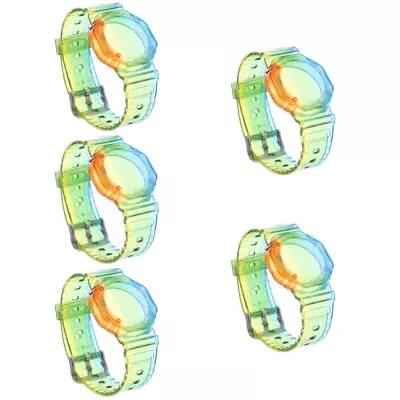  Set Of 5 Tracker Case Tpu Child Tag Waterproof Kids Watch Semi-transparent Band • £21.39