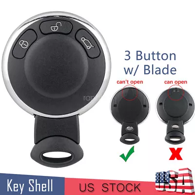 For 2007-2014 BMW Mini Cooper 3 Button Smart Car Key Case Remote Fob Shell Cover • $11.29